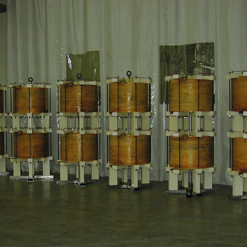 Réacteurs pour test lab 1.5mH 15kA Per 0.5 Sec. Ogni 10 min. 50Hz 850kg FDUEG